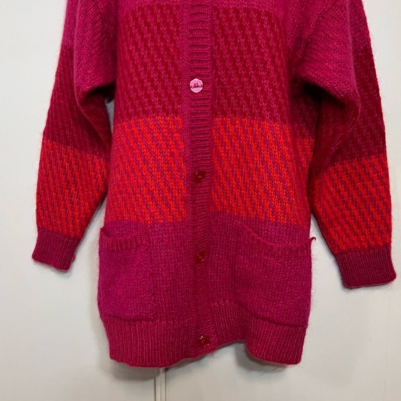 Vintage 80s Spiegel Together Knit Cardigan Chunky Short Sleeves Missy M Colorful - Picture 3 of 10